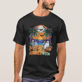 Camiseta Summerween Skeleton Beach Fiesta Halloween Vibes