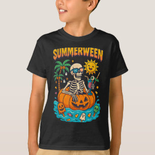 Camiseta Summerween Skeleton Vibes Chillin En Un Flo De Cal