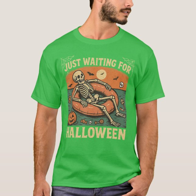 Camiseta Summerween Spooky Summer Skeleton Just Waiting For (Anverso)