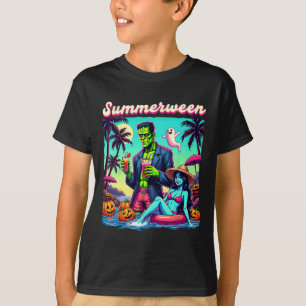 Camiseta Summerween Summer Halloween Zombie Frankenstein Bo