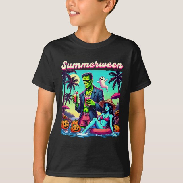 Camiseta Summerween Summer Halloween Zombie Frankenstein Bo (Anverso)