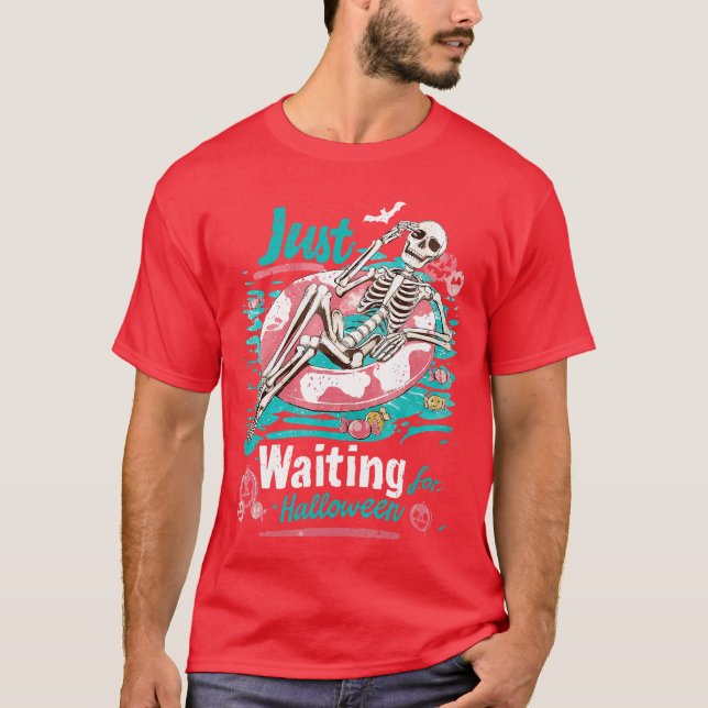 Camiseta Summerween Summer Skeleton Beach Vibes Waiting for (Anverso)