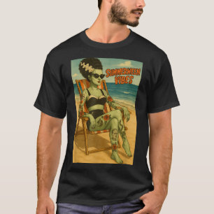 Camiseta Summerween Vibes Retro Beach Tee de estilo gótico