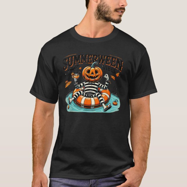 Camiseta Summerween Vibes Spooky Calabaza De Verano Camiset (Anverso)