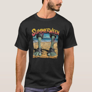 Camiseta Summerween Zombie Beach Halloween Mashup Vacacione