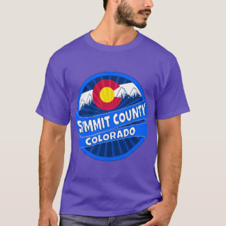 Camiseta Summit County Colorado flag mountain burst