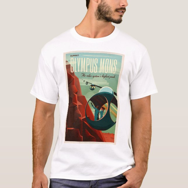 Camiseta SUMMIT OLYMPUS MONS Tour SpaceX Colonia Retro Mars (Anverso)
