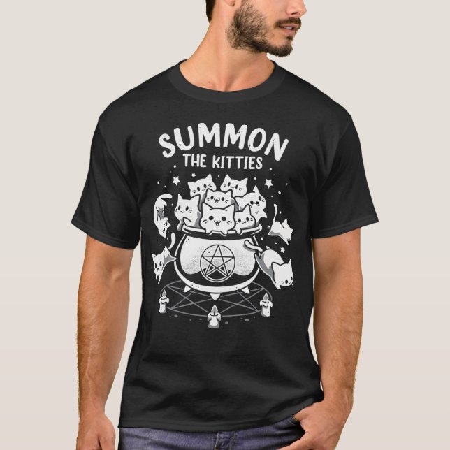 Camiseta Summon the Kitties - Ritual De Gato Brujo (Anverso)