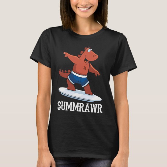 Camiseta Summrawan Funny Dinosaur Summer T Rex (Anverso)