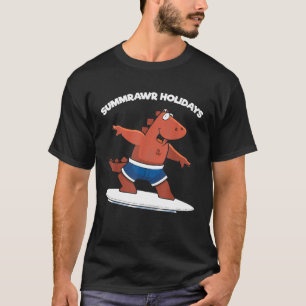 Camiseta Summrawr Funny Dinosaur T Rex Graphic Summer Surf