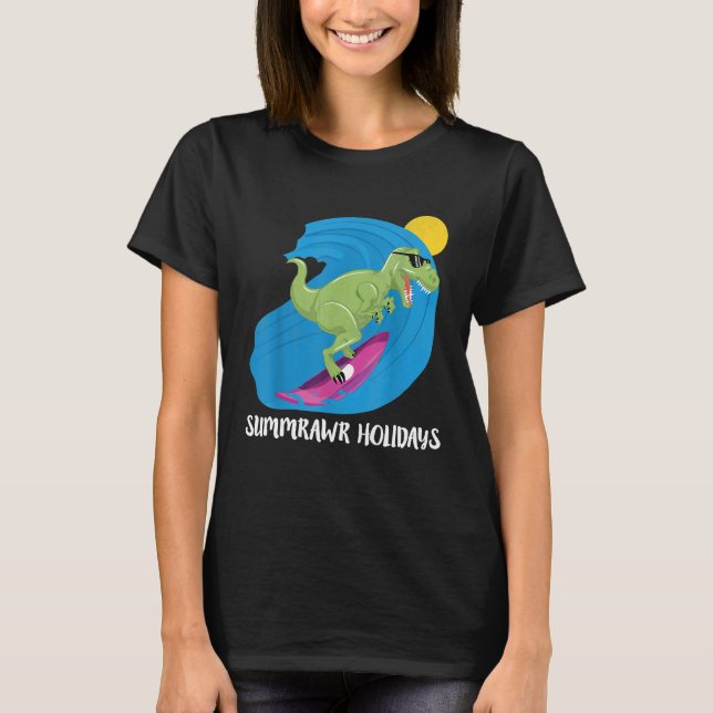 Camiseta Summrawr Holidays Funny Dinosaur T Rex Graphic Su (Anverso)