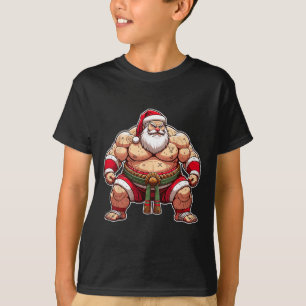 Camiseta Sumo Santa Luchador Japonés Japón Navidad Fría 