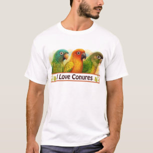 Camiseta Sun azul-coronó conures verdes-cheeked
