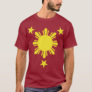Camiseta Sun básico filipino y estrellas - amarillo