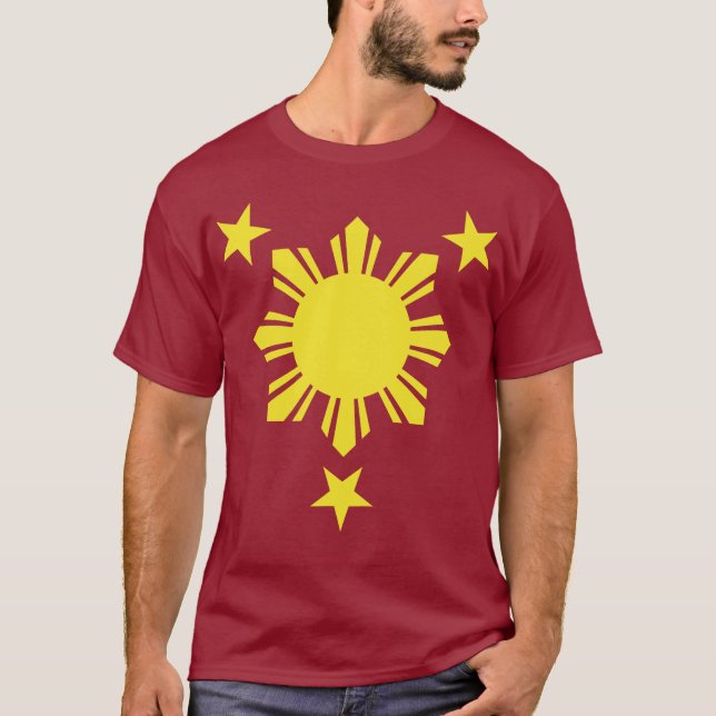Camiseta Sun básico filipino y estrellas - amarillo (Anverso)