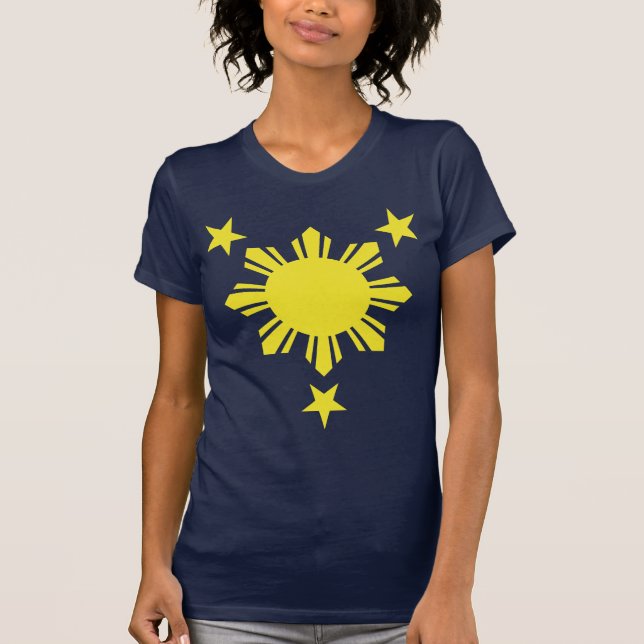 Camiseta Sun básico filipino y estrellas - amarillo (Anverso)