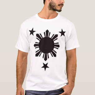 Camiseta Sun básico filipino y estrellas - negro
