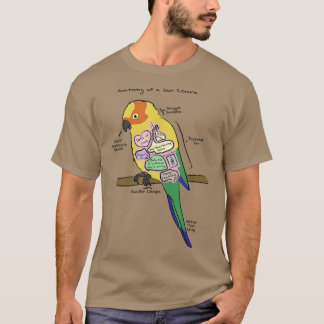 Camiseta Sun Conure Funny Parrot Anatomía de un conuro sola