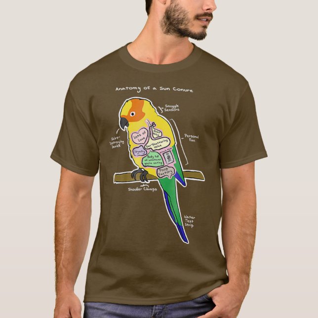 Camiseta Sun Conure Funny Parrot - Anatomía de un Sol (Anverso)