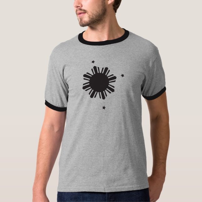 Camiseta Sun filipino negro y estrellas excéntricos - (Anverso)