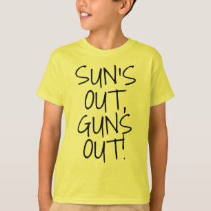 Camiseta Sun hacia fuera dispara contra hacia fuera, el