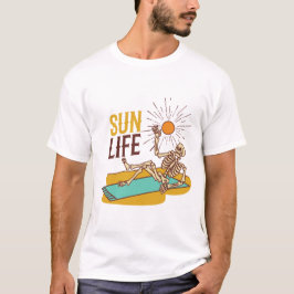 Camiseta Sun Life Beach Tan Summer Skeleton