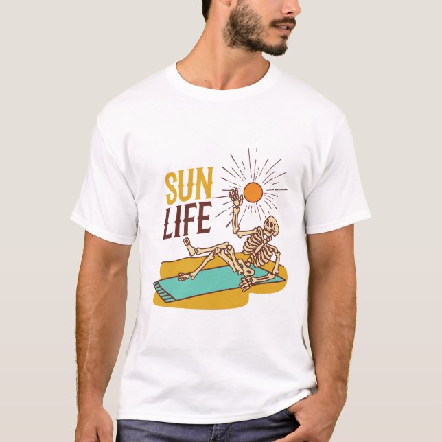 Camiseta Sun Life Beach Tan Summer Skeleton (Anverso)