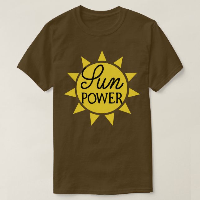 Camiseta sun power solar go green sustainable power clean e (Diseño del anverso)