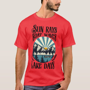 Camiseta Sun rays Olas de barcos Días del lago