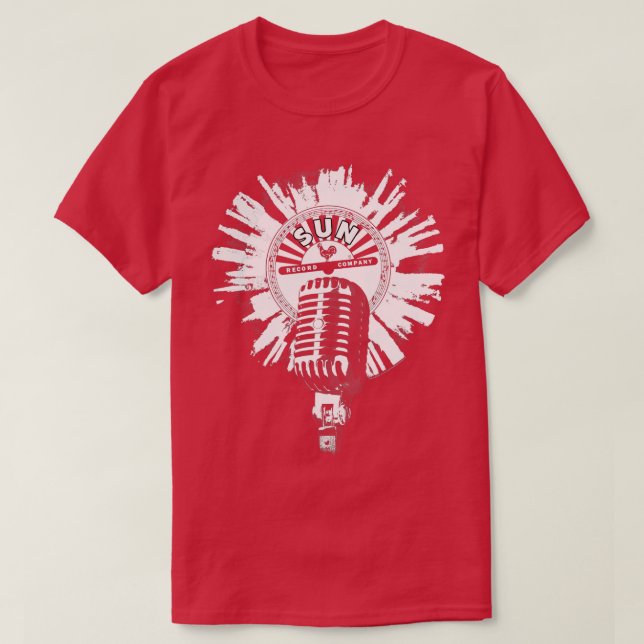 Camiseta Sun Records Micrófono de bandeja blanca (Diseño del anverso)