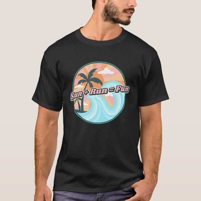 Camiseta Sun + Run Fun Tropical Hawaiian para los corredore (Anverso)