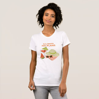 Camiseta Sun, Sand & No Plans – Playa de Verano Di