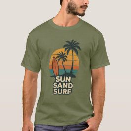 Camiseta Sun Sand Surf - Vibes Retro Vintage Beach