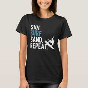 Camiseta Sun Surf Sand Repeat Surfer Surfing