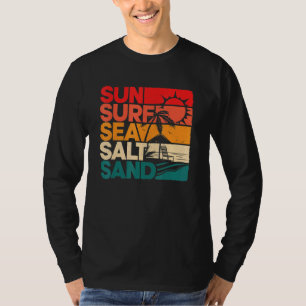Camiseta Sun Surf Sea Salt Sand Vintage Beach Sunset