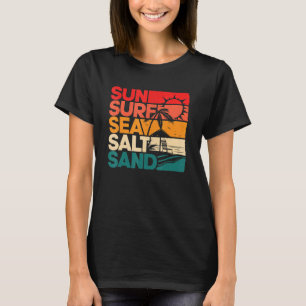 Camiseta Sun Surf Sea Salt Sand Vintage Beach Sunset