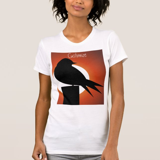 Camiseta Sun Thunder_Cove de la silueta de pájaro negro (Anverso)