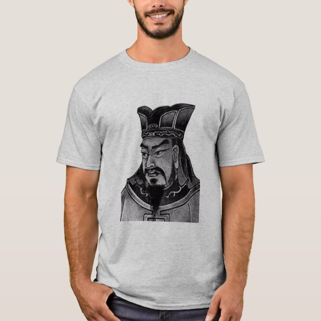 Camiseta Sun Tzu y cita - gris (Anverso)