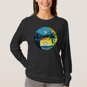 Camiseta Sun Y Moon Yin Y Yang Retro Beach Mountains Su