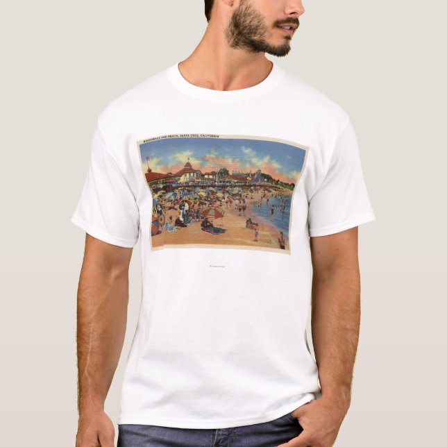 Camiseta Sunbathers y nadadores en paseo marítimo y la (Anverso)