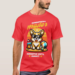 Camiseta Sunbathing Master Corgi Cute TShirt