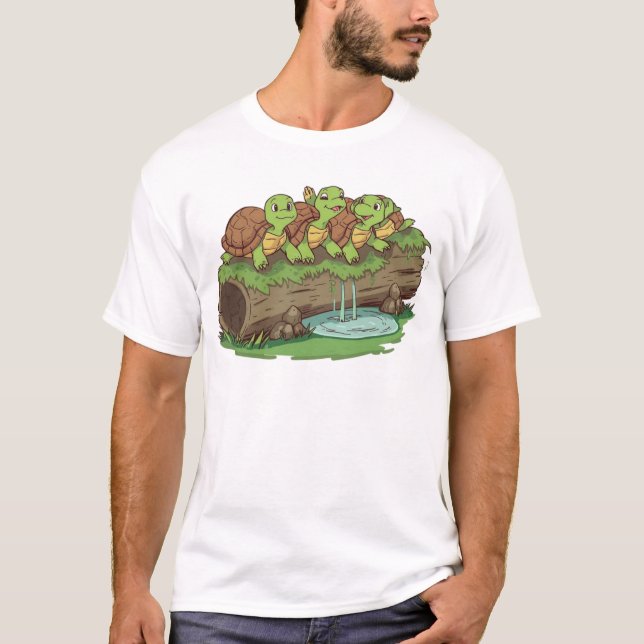 Camiseta Sunbathing Turtle Crew – Log Life Tee (Anverso)