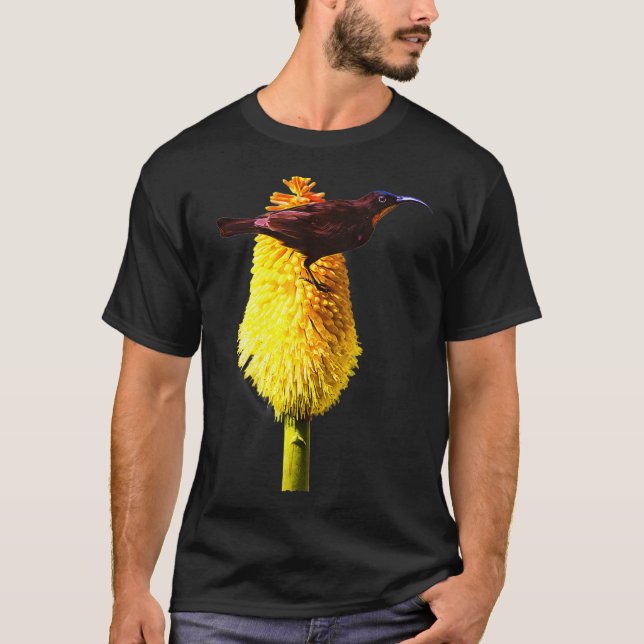 Camiseta Sunbird Amethyst Sunbird en Red Hot Poker (Anverso)