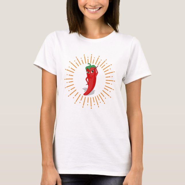 Camiseta Sunburst Red Hot Pepper Diva (Anverso)