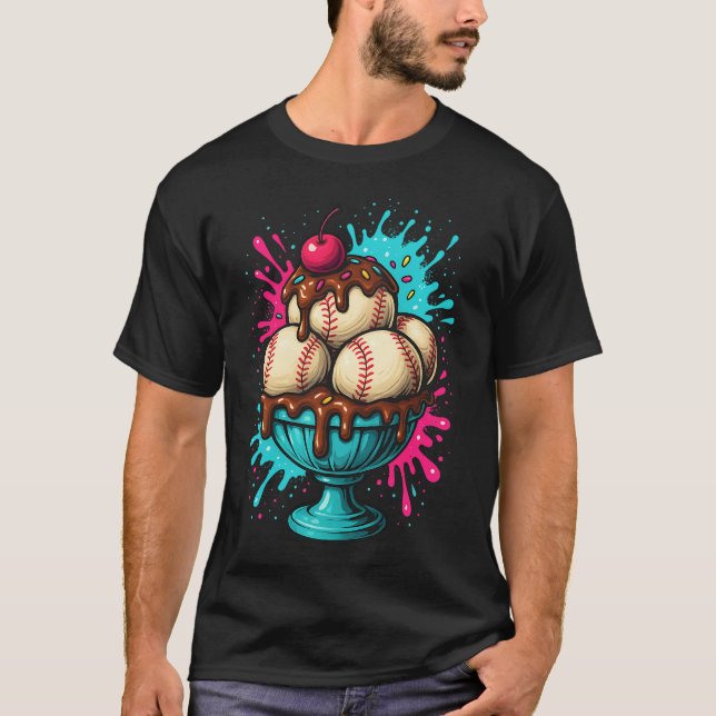 Camiseta Sundae de béisbol con chocolate y cerezo (Anverso)