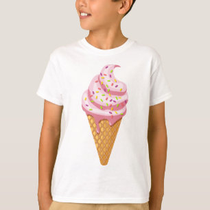 Camiseta Sundae de fresa en cono de gofre con tope