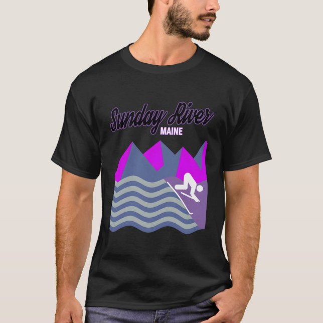 Camiseta Sunday River Maine New England Usa Skowboard W (Anverso)