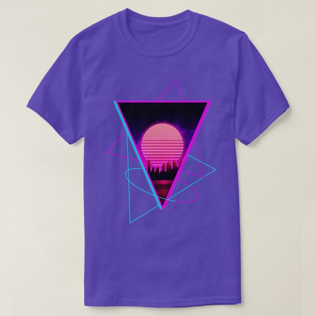 Camiseta Sundown City Outrun Synthwave Retro Futuro (Diseño del anverso)