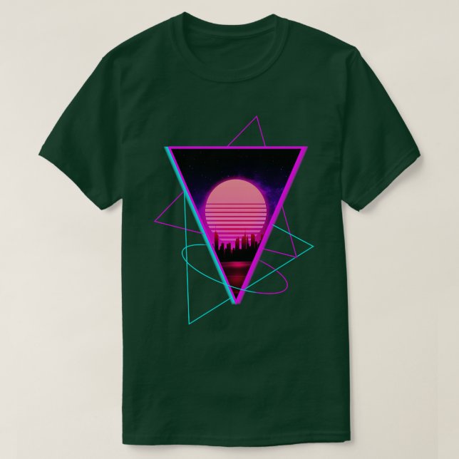 Camiseta Sundown City Outrun Synthwave Retro Futuro (Diseño del anverso)