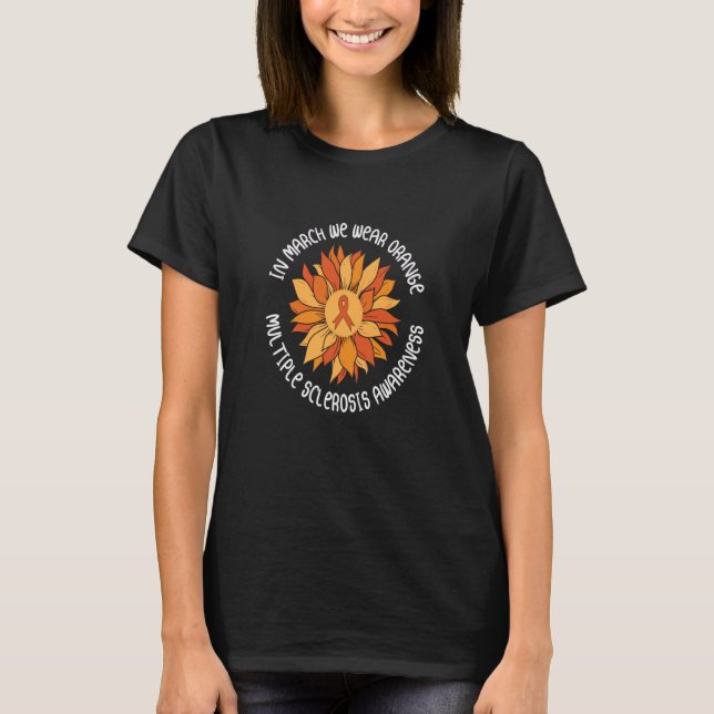 Camiseta Sunflowe en marcha desgaste naranja esclerosis múl (Anverso)